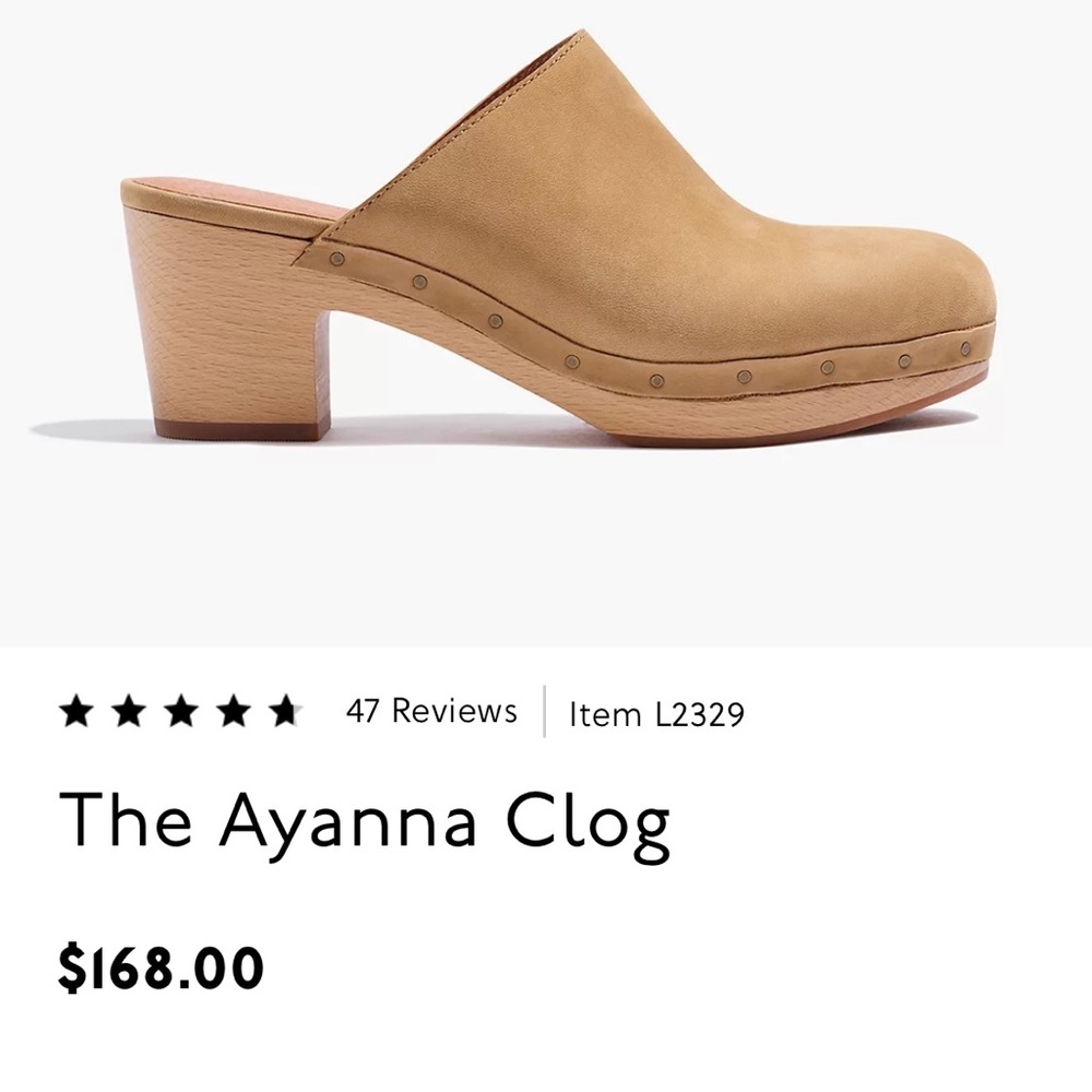 Beige heeled clogs